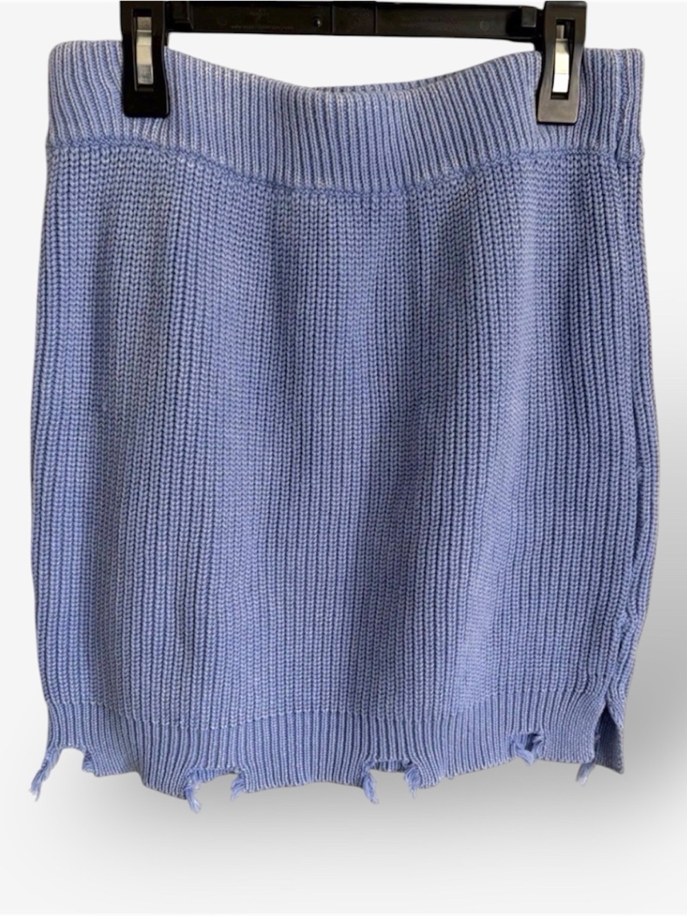 Anthropologie MABLE Julia Distressed Ribbed Sweater Mini Skirt M